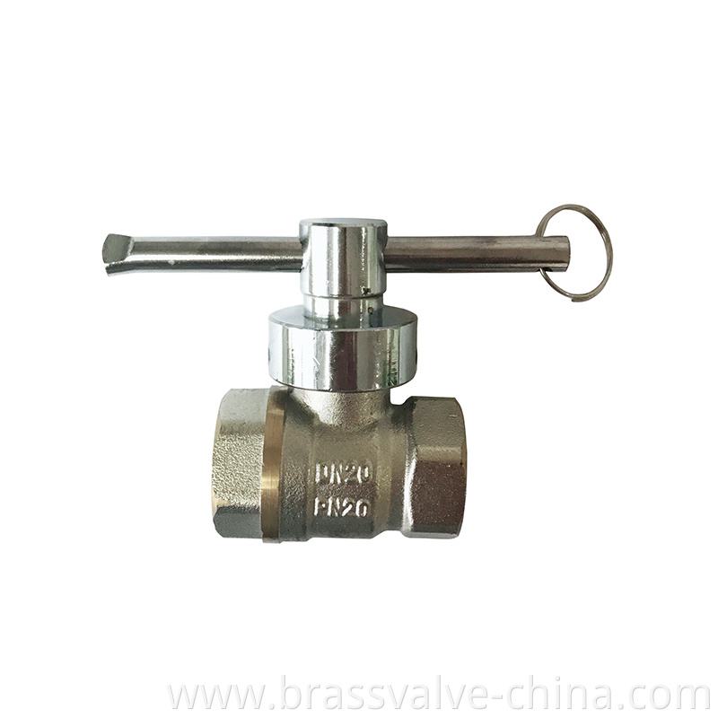 Brass Lockable Magnetic Ball Valve With Nickel Surface